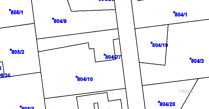 Parcela st. 804/27 v KÚ Vřesina u Opavy, Katastrální mapa