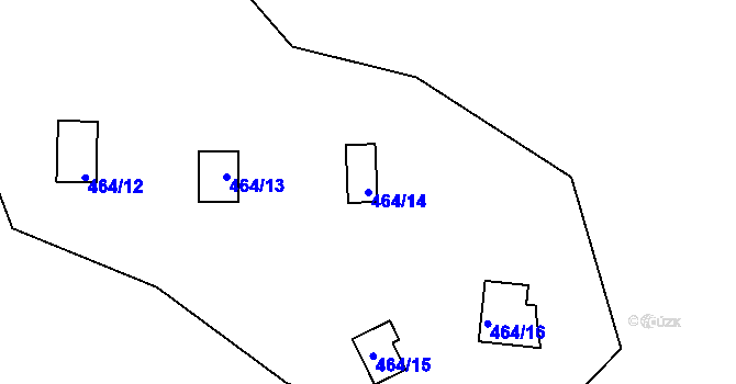 Parcela st. 464/14 v KÚ Křemenitá, Katastrální mapa