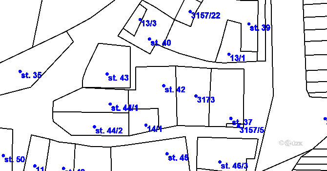 Parcela st. 42 v KÚ Vřesovice, Katastrální mapa