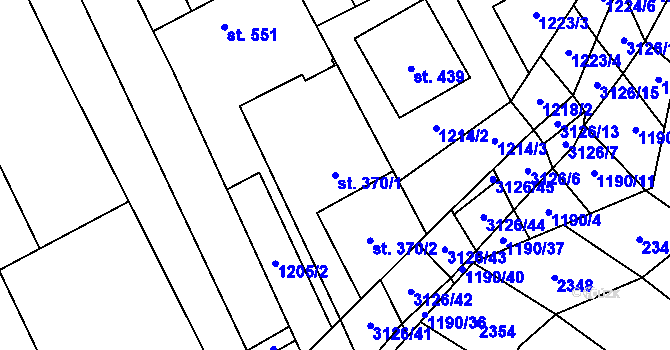 Parcela st. 370/1 v KÚ Vřesovice, Katastrální mapa