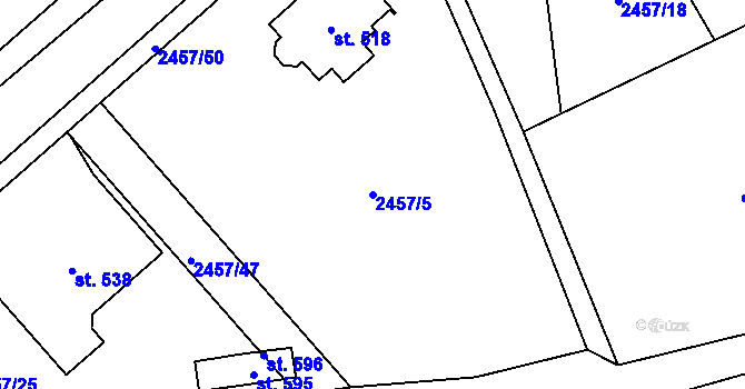 Parcela st. 2457/5 v KÚ Vřesovice, Katastrální mapa