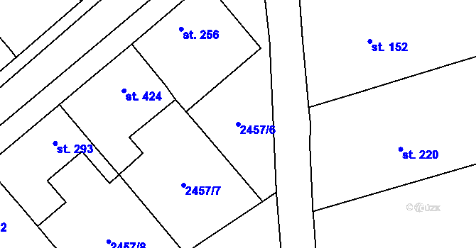 Parcela st. 2457/6 v KÚ Vřesovice, Katastrální mapa