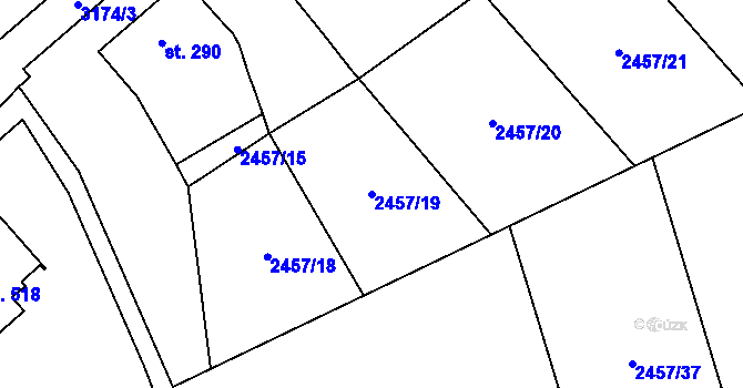 Parcela st. 2457/19 v KÚ Vřesovice, Katastrální mapa