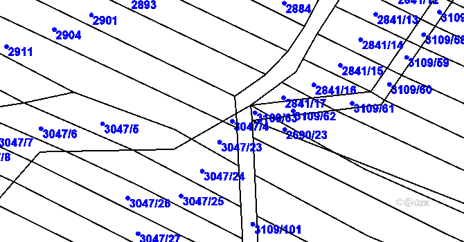 Parcela st. 3047/4 v KÚ Vřesovice, Katastrální mapa