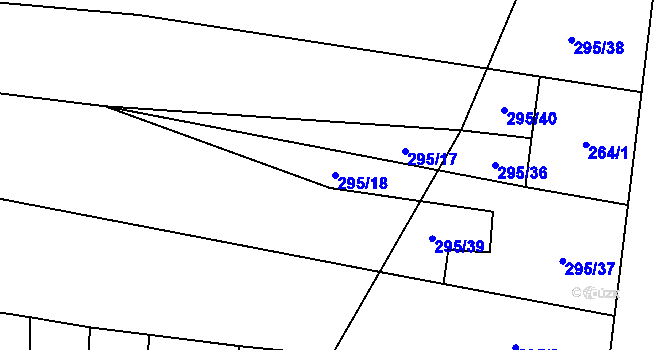 Parcela st. 295/18 v KÚ Vřesovice, Katastrální mapa