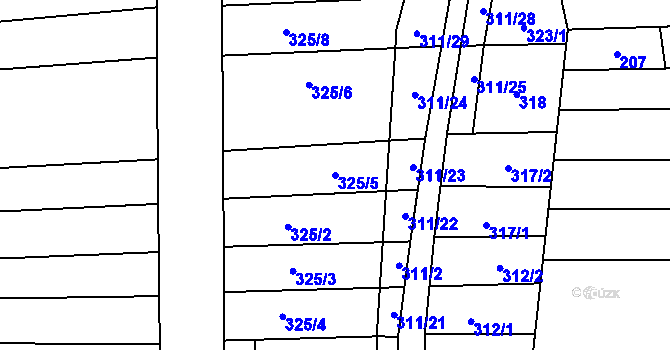 Parcela st. 325/5 v KÚ Vřesovice, Katastrální mapa