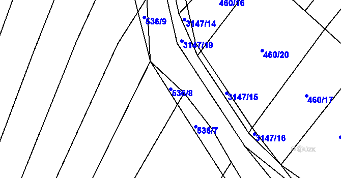 Parcela st. 536/8 v KÚ Vřesovice, Katastrální mapa