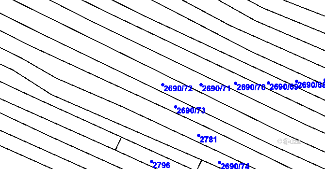 Parcela st. 2690/72 v KÚ Vřesovice, Katastrální mapa