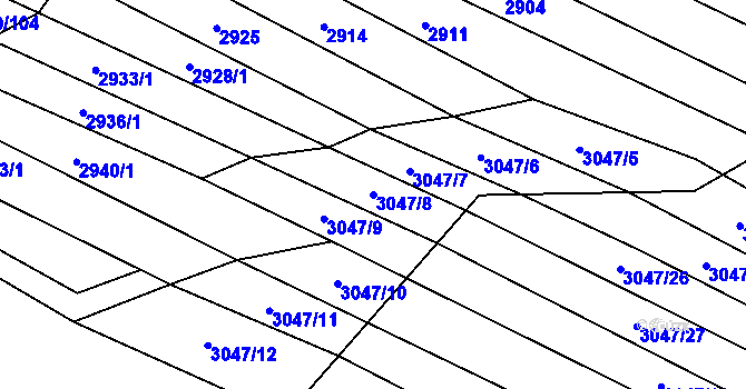 Parcela st. 3047/8 v KÚ Vřesovice, Katastrální mapa