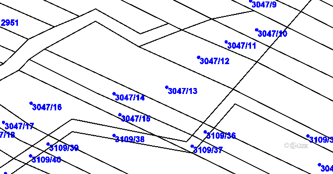 Parcela st. 3047/13 v KÚ Vřesovice, Katastrální mapa