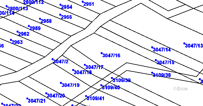 Parcela st. 3047/16 v KÚ Vřesovice, Katastrální mapa