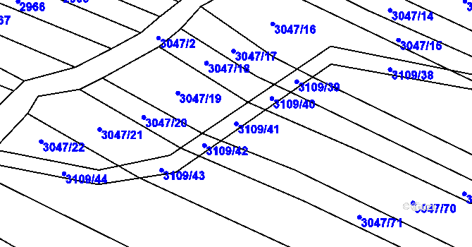 Parcela st. 3109/41 v KÚ Vřesovice, Katastrální mapa