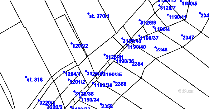 Parcela st. 3126/41 v KÚ Vřesovice, Katastrální mapa
