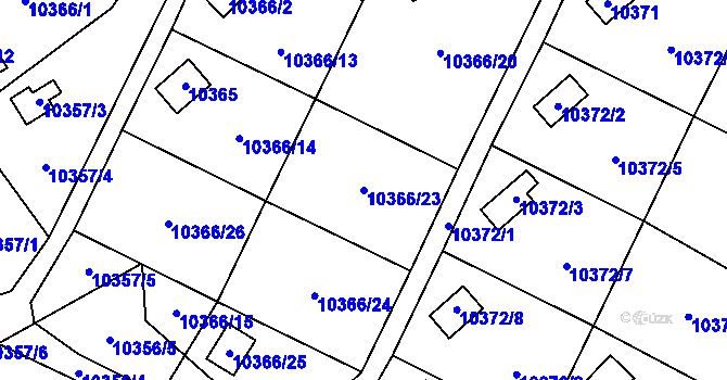 Parcela st. 10366/23 v KÚ Vsetín, Katastrální mapa