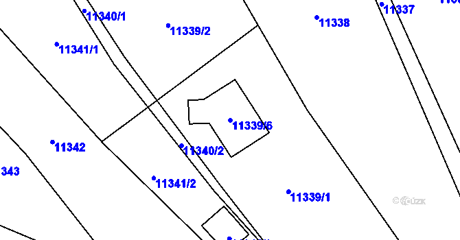 Parcela st. 11339/6 v KÚ Vsetín, Katastrální mapa