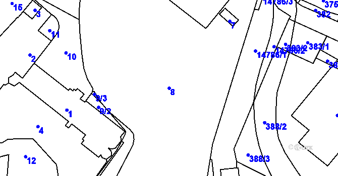 Parcela st. 8 v KÚ Vsetín, Katastrální mapa