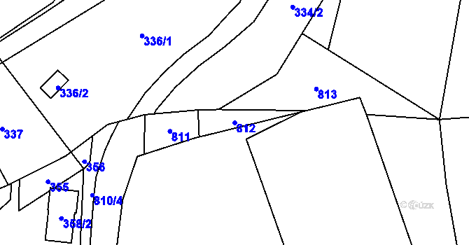 Parcela st. 812 v KÚ Vsetín, Katastrální mapa