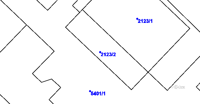 Parcela st. 2123/2 v KÚ Vsetín, Katastrální mapa