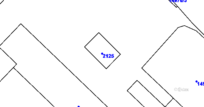 Parcela st. 2125 v KÚ Vsetín, Katastrální mapa