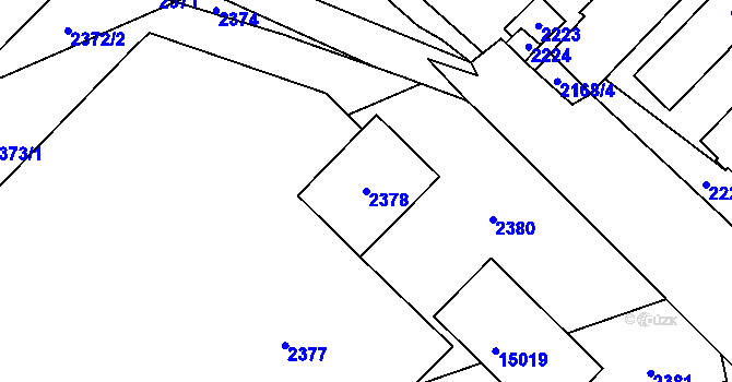 Parcela st. 2378 v KÚ Vsetín, Katastrální mapa