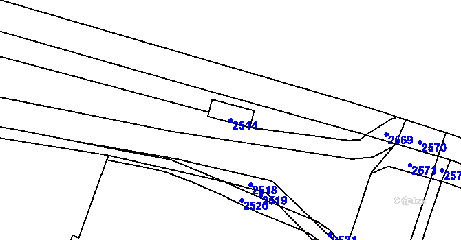 Parcela st. 2514 v KÚ Vsetín, Katastrální mapa