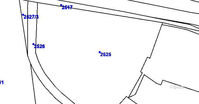 Parcela st. 2525 v KÚ Vsetín, Katastrální mapa