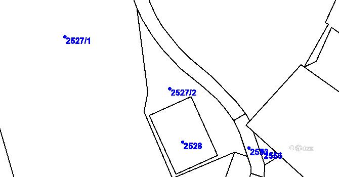Parcela st. 2527/2 v KÚ Vsetín, Katastrální mapa