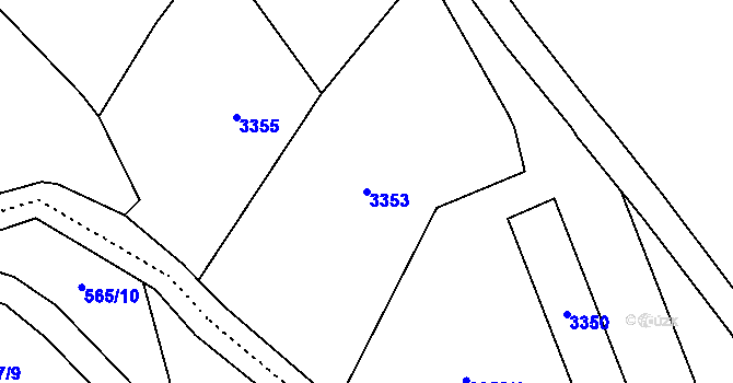 Parcela st. 3353 v KÚ Vsetín, Katastrální mapa