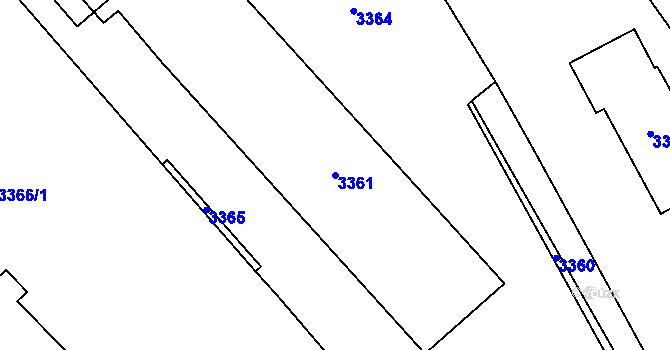 Parcela st. 3361 v KÚ Vsetín, Katastrální mapa