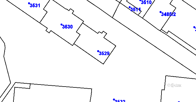 Parcela st. 3529 v KÚ Vsetín, Katastrální mapa