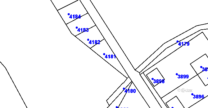 Parcela st. 4181 v KÚ Vsetín, Katastrální mapa