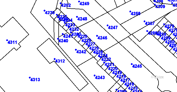Parcela st. 4226 v KÚ Vsetín, Katastrální mapa