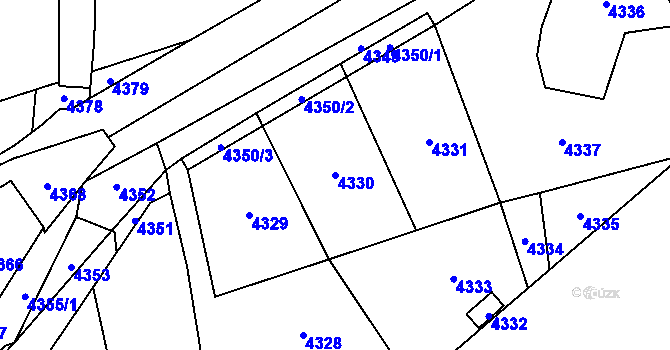 Parcela st. 4330 v KÚ Vsetín, Katastrální mapa