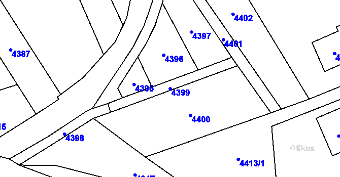 Parcela st. 4399 v KÚ Vsetín, Katastrální mapa