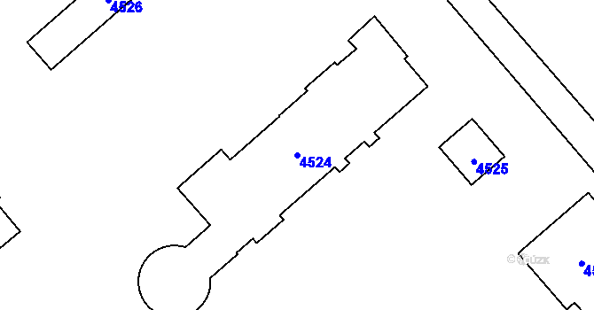 Parcela st. 4524 v KÚ Vsetín, Katastrální mapa