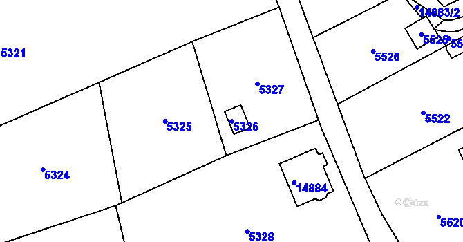 Parcela st. 5326 v KÚ Vsetín, Katastrální mapa
