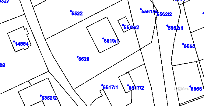Parcela st. 5519 v KÚ Vsetín, Katastrální mapa
