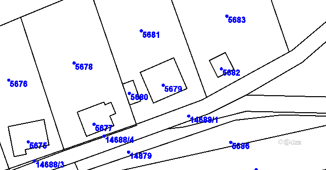 Parcela st. 5679 v KÚ Vsetín, Katastrální mapa