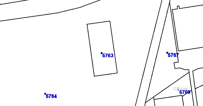Parcela st. 5763 v KÚ Vsetín, Katastrální mapa