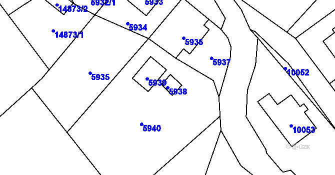 Parcela st. 5938 v KÚ Vsetín, Katastrální mapa