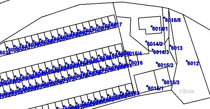 Parcela st. 6037 v KÚ Vsetín, Katastrální mapa