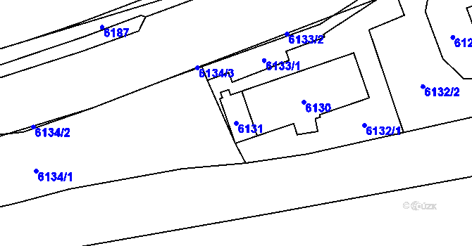 Parcela st. 6131 v KÚ Vsetín, Katastrální mapa