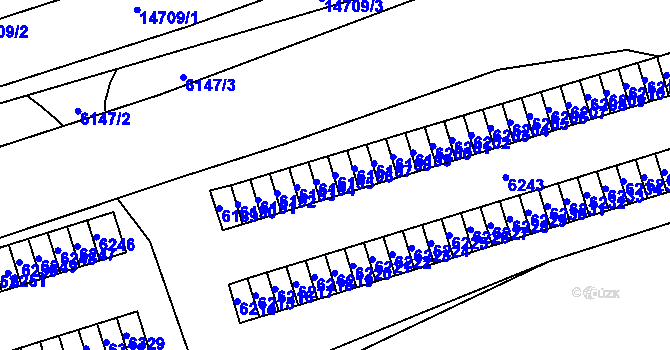 Parcela st. 6195 v KÚ Vsetín, Katastrální mapa