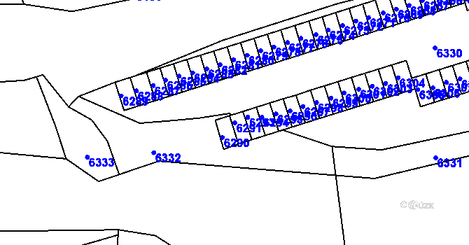 Parcela st. 6291 v KÚ Vsetín, Katastrální mapa