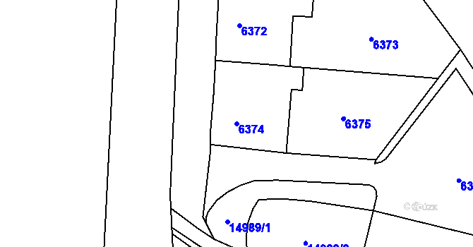 Parcela st. 6374 v KÚ Vsetín, Katastrální mapa