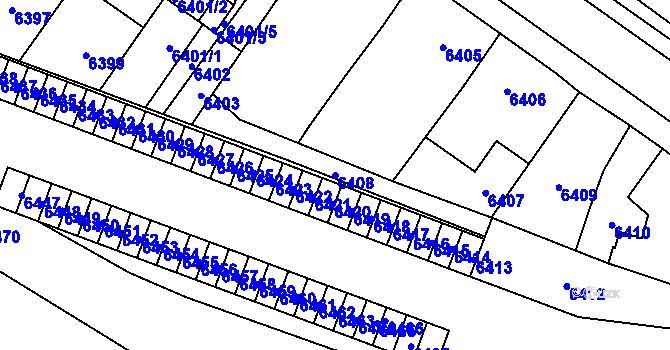 Parcela st. 6408 v KÚ Vsetín, Katastrální mapa