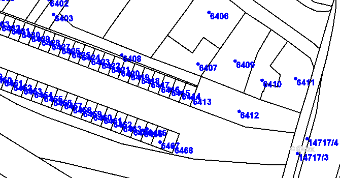Parcela st. 6415 v KÚ Vsetín, Katastrální mapa