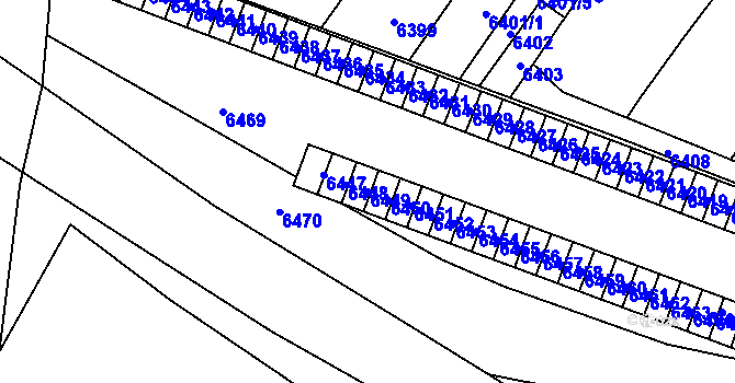 Parcela st. 6449 v KÚ Vsetín, Katastrální mapa