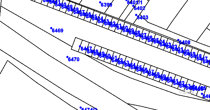 Parcela st. 6451 v KÚ Vsetín, Katastrální mapa