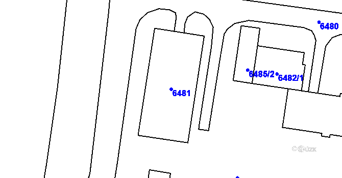 Parcela st. 6481 v KÚ Vsetín, Katastrální mapa